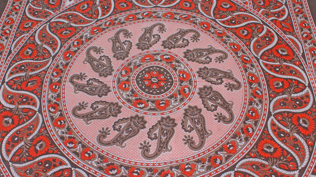 Brown Floral Printed Single Bedsheet 60 X 90 Inches