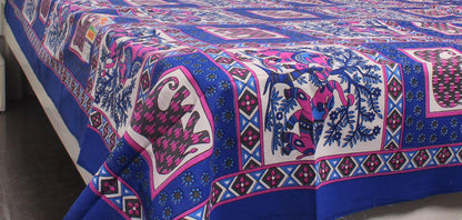 Blue Elephant Printed Single Bedsheet 60 X 90 Inches