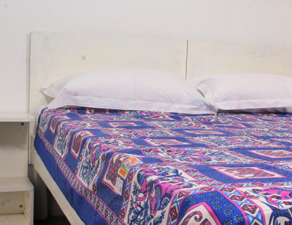 Blue Elephant Printed Single Bedsheet 60 X 90 Inches