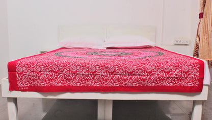 Pink Batik Circle Printed Single Bedsheet 60 x 90 Inches
